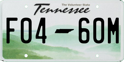 TN license plate F0460M
