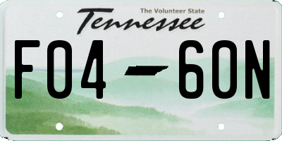 TN license plate F0460N
