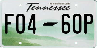 TN license plate F0460P