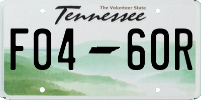 TN license plate F0460R