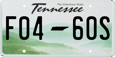 TN license plate F0460S