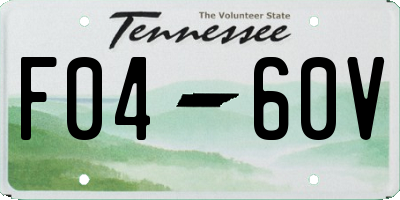 TN license plate F0460V