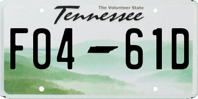 TN license plate F0461D
