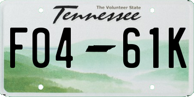 TN license plate F0461K