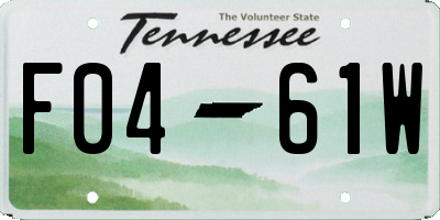 TN license plate F0461W