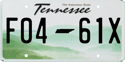 TN license plate F0461X