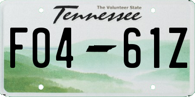TN license plate F0461Z