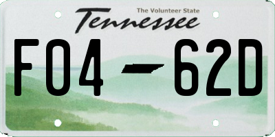 TN license plate F0462D