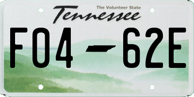 TN license plate F0462E