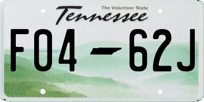 TN license plate F0462J