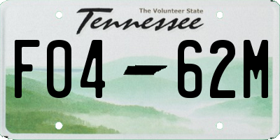 TN license plate F0462M