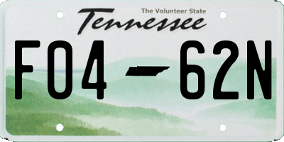 TN license plate F0462N