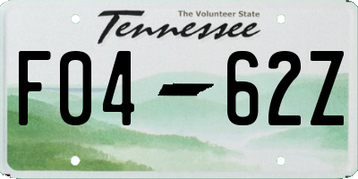 TN license plate F0462Z