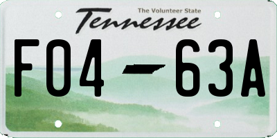 TN license plate F0463A