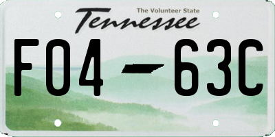 TN license plate F0463C