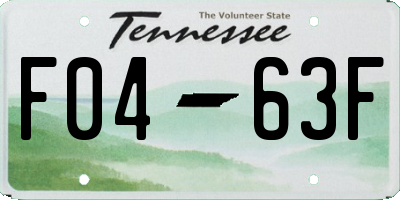 TN license plate F0463F