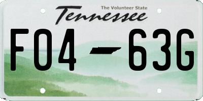 TN license plate F0463G
