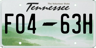 TN license plate F0463H