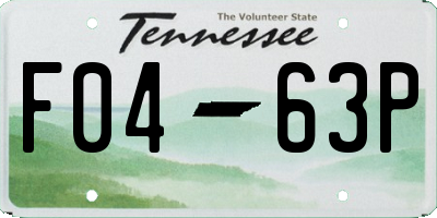 TN license plate F0463P