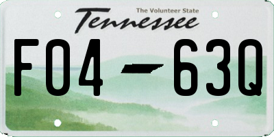 TN license plate F0463Q