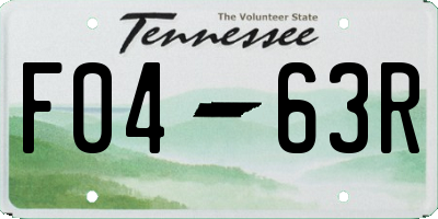 TN license plate F0463R