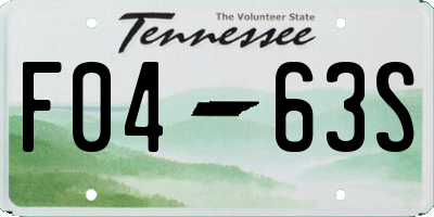 TN license plate F0463S