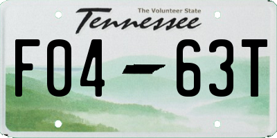TN license plate F0463T