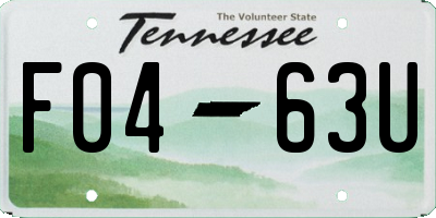 TN license plate F0463U