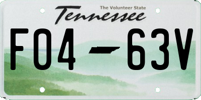 TN license plate F0463V