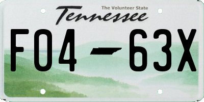TN license plate F0463X
