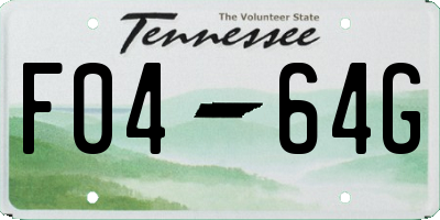 TN license plate F0464G