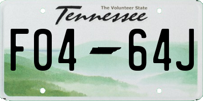 TN license plate F0464J