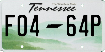 TN license plate F0464P