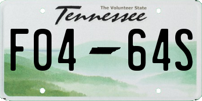TN license plate F0464S