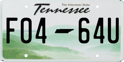 TN license plate F0464U