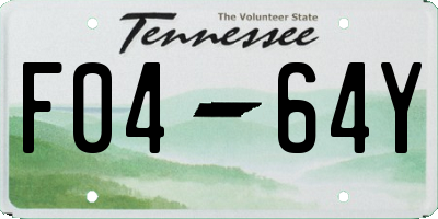 TN license plate F0464Y