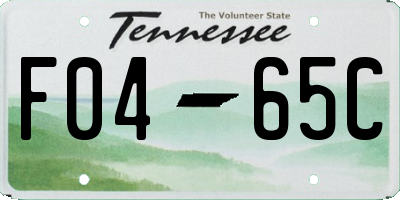 TN license plate F0465C