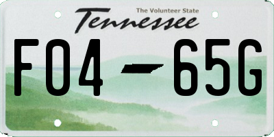 TN license plate F0465G