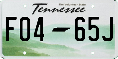TN license plate F0465J