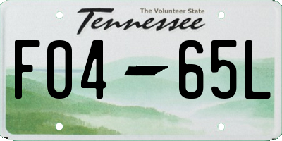 TN license plate F0465L