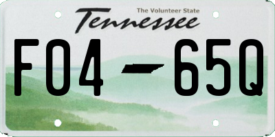 TN license plate F0465Q