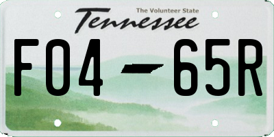 TN license plate F0465R