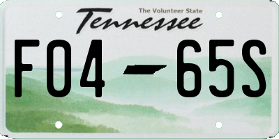 TN license plate F0465S
