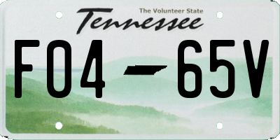 TN license plate F0465V