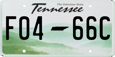 TN license plate F0466C