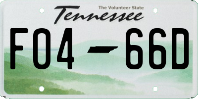 TN license plate F0466D