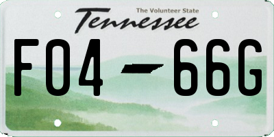 TN license plate F0466G