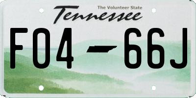 TN license plate F0466J