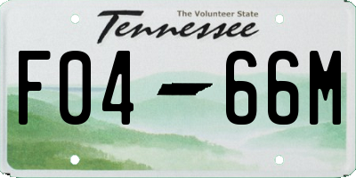 TN license plate F0466M