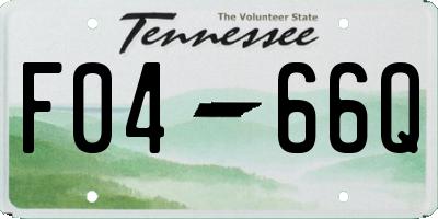 TN license plate F0466Q